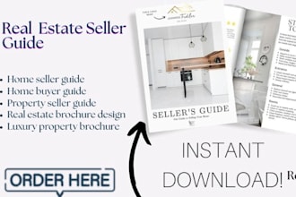design a professional real estate seller guide, property guide and welcome book