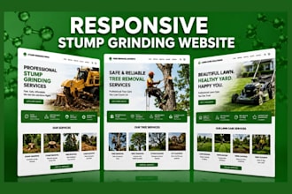 design stump grinding website stump removal, tree removal, lawn care website