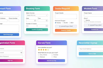 design a professional contact form, form page, popup lead capture inquiry page