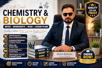 create professional chemistry, biology notes, worksheats