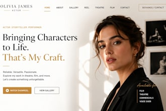 design squarespace actor actress portfolio website theater filmmaker website
