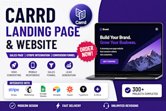 redesign carrd, squarespace wix landing page, coaching website, personal brand