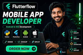 develop flutterflow mobile app development, fintech app and firebase integration