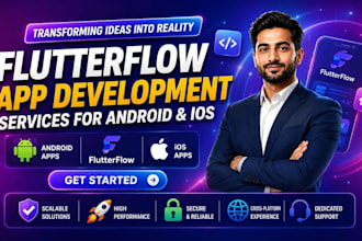 develop flutterflow mobile app development, fintech app and firebase integration
