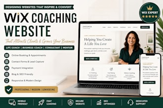 design wix coaching website, life coach website and booking website