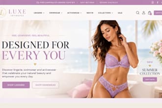 design squarespace lingerie swimwear activewear website  luxury brand boutique