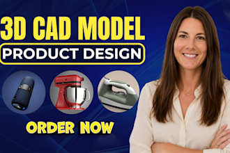 do 3d cad product design, 3d model and rendering, industrial product design