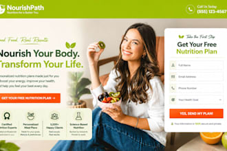 build nutrition meal plan website dietician, wellness, health fitness website