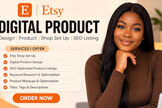 etsy digital product design etsy product etsy shop set up etsy seo listing