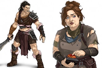 create dnd fantasy rpg character, creature, armor and game ready character
