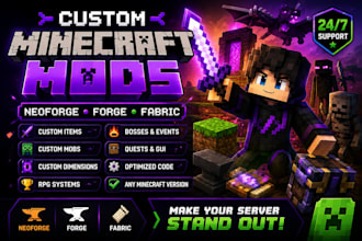 create a custom minecraft neoforge forge or fabric mod for your server