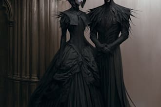 horror dark fantasy female male character desing