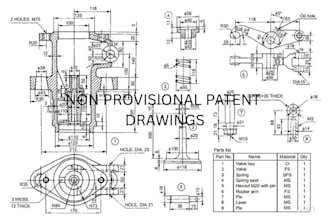 draw patent illustration, utility and design patent for provisional application