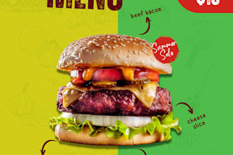 design eye catching burger posters design