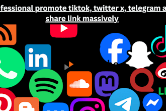 professional promote tiktok, twitter x, telegram and share link massively
