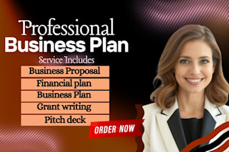 write a professional business plan and financial plan
