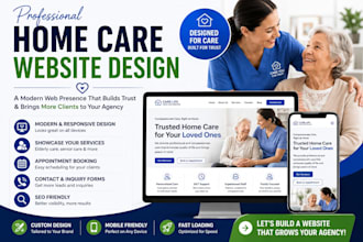 design a professional home care website for elderly care