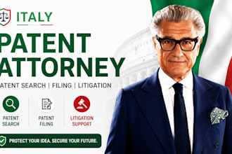 be your italy patent attorney for patent search and filing litigation ip lawyer