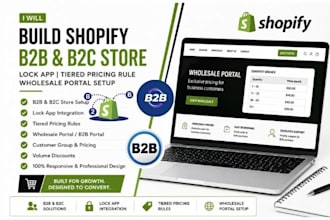 build shopify b2b b2c store lock app tiered pricing rule wholesale portal setup