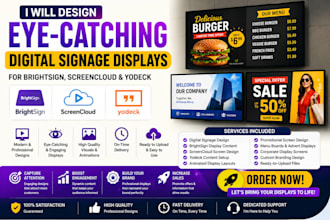 design eye catching digital signage displays brightsign screencloud yodeck