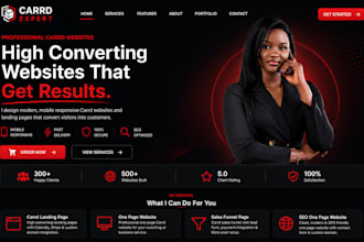 design carrd one page website with SEO contact form and custom domain connection
