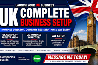provide UK nominee director, company registration and vat setup