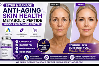 setup and manage anti aging skin health metabolic peptide google merchant center