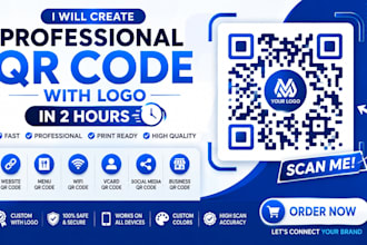 create a professional custom qr code with logo in 2 hours