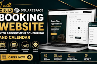 build squarespace booking website with appointment scheduling and calendar