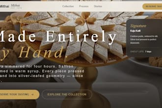 design ice cream shop website, gelato store website, dessert website