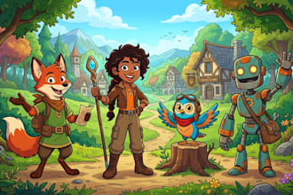 design custom 2d cartoon characters ready for animation