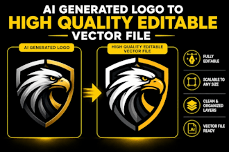 convert ai generated design or logo to a print ready vector file