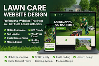 create lawn care website, landscaping, lawn mowing website, landscape website