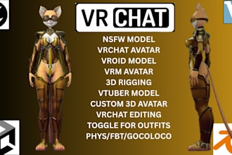 custom vr character commission, furry avatar, vrc avatar, vrchat avatar, vr nsfw