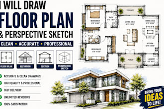 draw clean architectural floor plans and hand drawn sketches