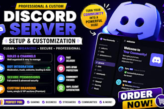 create a pro discord server with roles and bots, automated welcome message