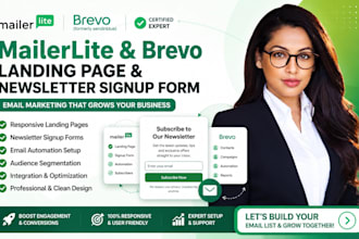 build mailerlite landing page brevo newsletter signup form popup email marketing