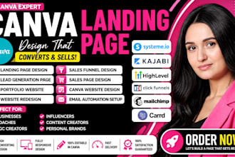 design canva landing page canva website sales page and portfolio website