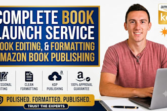 do book editing, kdp formatting, and amazon book publishing setup