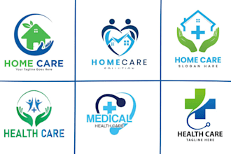 design home care logo medical care elderly care lo go home care