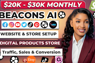 build beacons ai store for digital product book promotion beacons linkbio or web