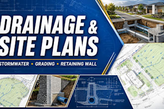 create civil engineering site plans, stormwater drainage plan grading plan swppp