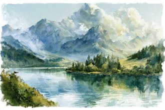 do creative watercolor landscape art
