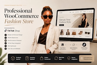 create a fashion woocommerce website with tiktok shop integration