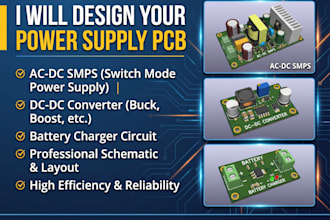 design power supply pcb, dc dc converter, ac dc smps and battery charger circuit