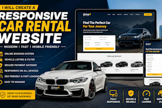 create a responsive car rental website