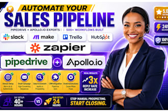 setup pipedrive crm apollo io zoho hubspot zapier integration make automation
