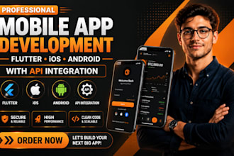 build mvp saas app, flutterflow mobile app with firebase and API integration