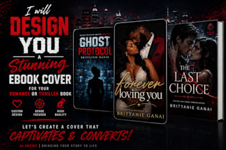 design a stunning ebook cover for romance or thriller