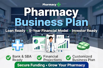 pharmacy business plan loan ready financial model 5 year projections investors